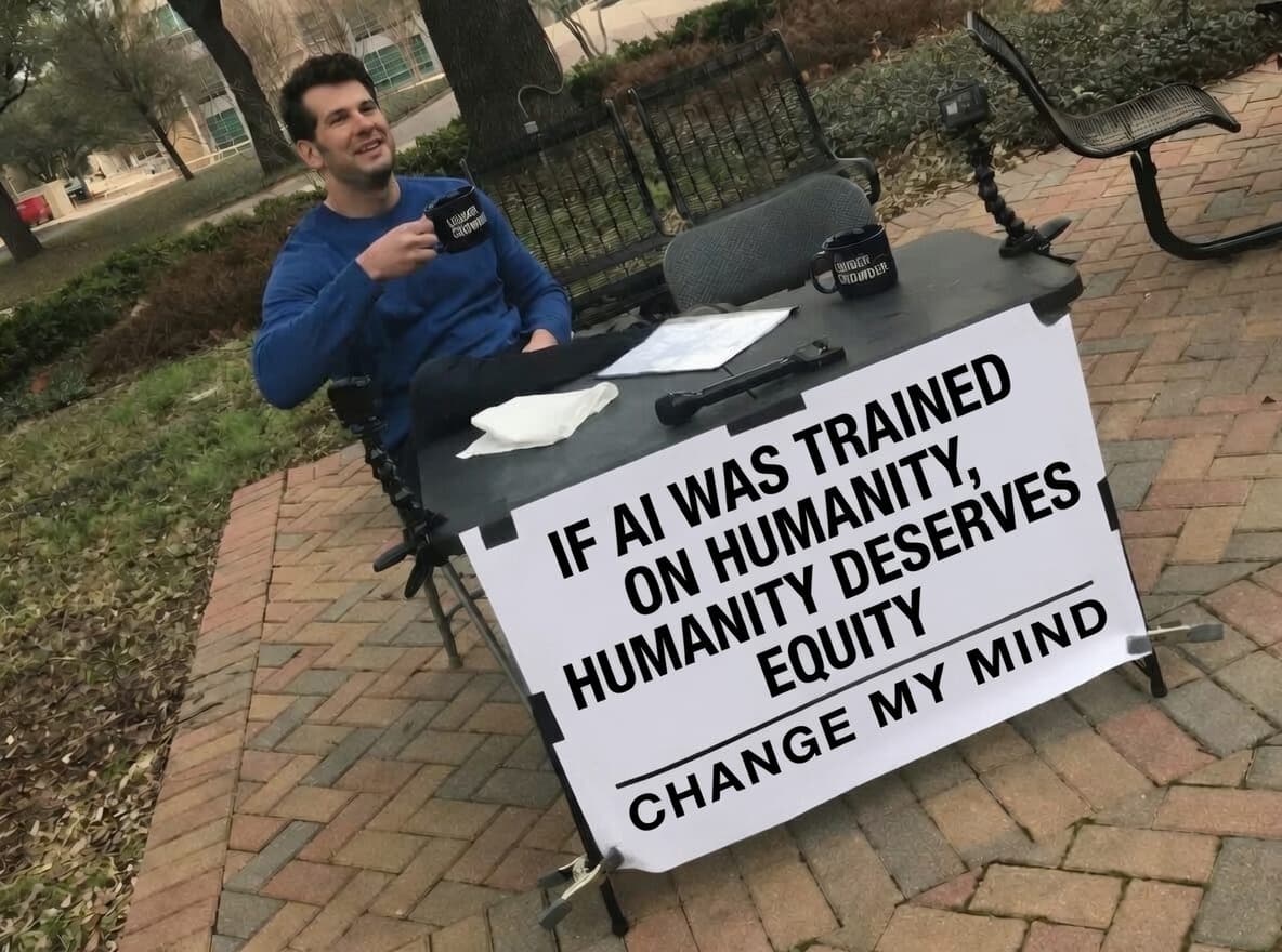 Change my mind: if AI was trained on humanity, humanity deserves equity.